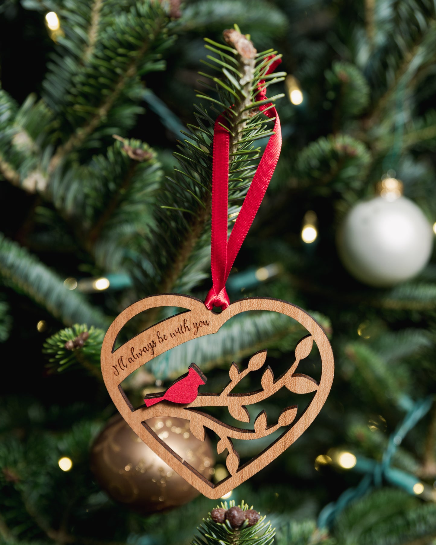 Cardinal Heart Memorial Ornament