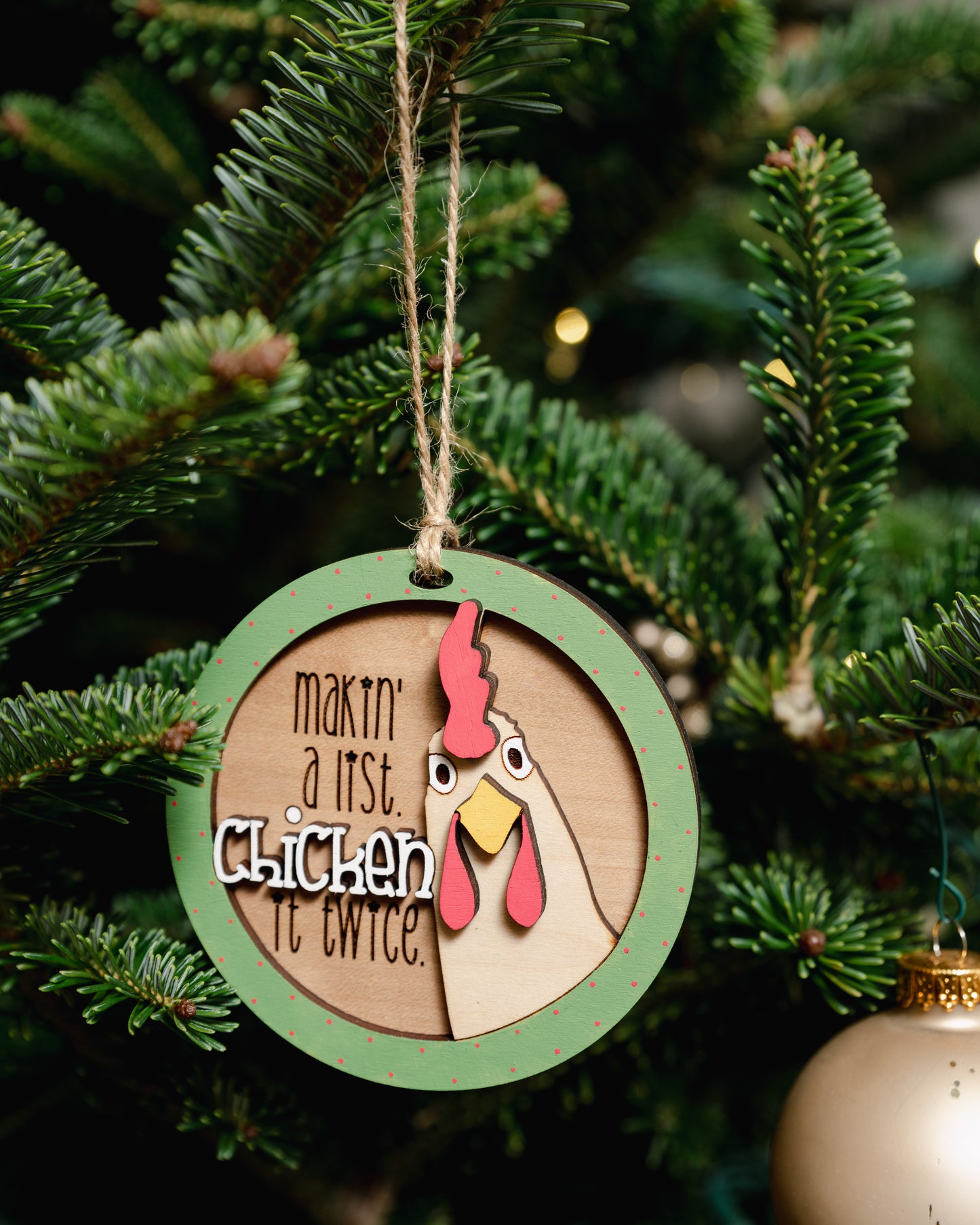Chicken it Twice Ornament