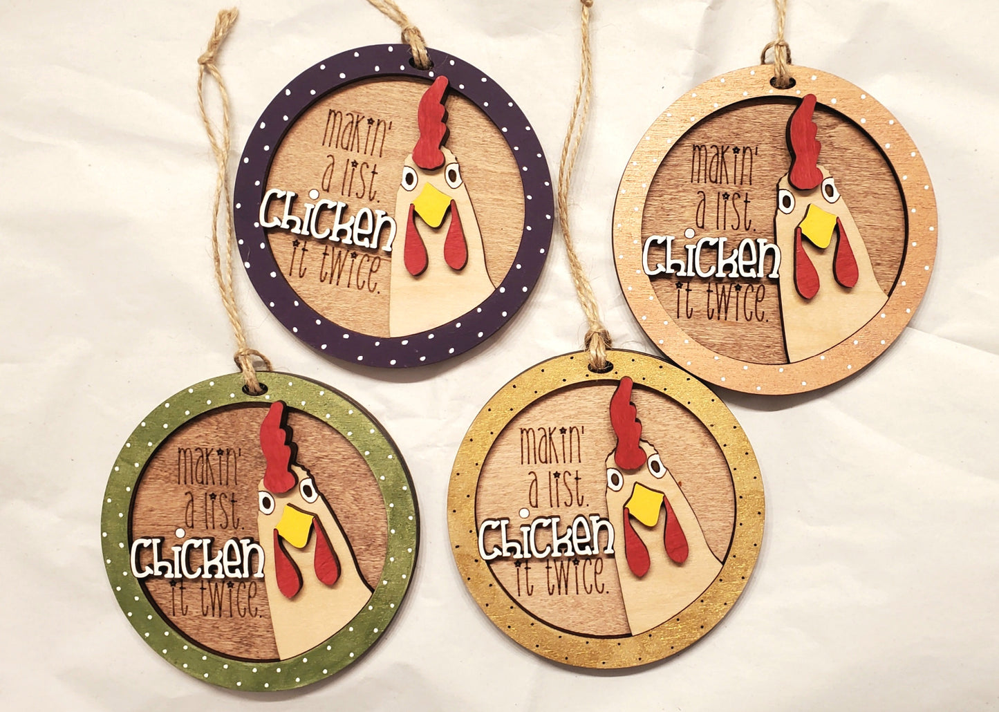 Chicken it Twice Ornament
